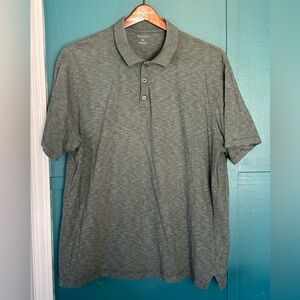 Van Heusen Heathered Sage Green Polo Shirt 100% Cotton Size XXL